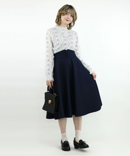 F i.n.t（フィント）の「ストライプローズ柄シアートップス/fint　フィント（Tシャツ/カットソー・レディース・ピンク/ブルー・FREE）」の4枚目の写真