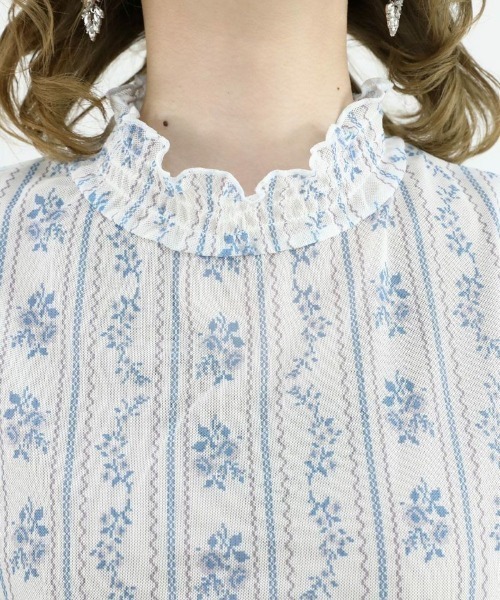 F i.n.t（フィント）の「ストライプローズ柄シアートップス/fint　フィント（Tシャツ/カットソー・レディース・ピンク/ブルー・FREE）」の5枚目の写真