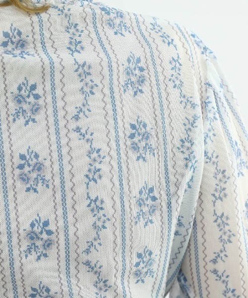 F i.n.t（フィント）の「ストライプローズ柄シアートップス/fint　フィント（Tシャツ/カットソー・レディース・ピンク/ブルー・FREE）」の7枚目の写真