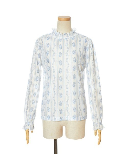 F i.n.t（フィント）の「ストライプローズ柄シアートップス/fint　フィント（Tシャツ/カットソー・レディース・ピンク/ブルー・FREE）」の13枚目の写真