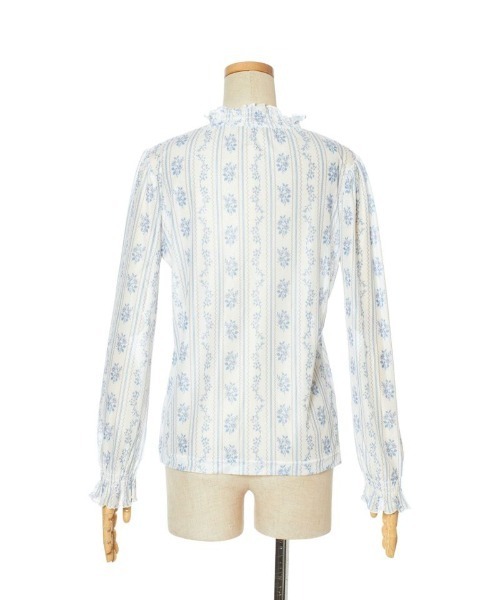 F i.n.t（フィント）の「ストライプローズ柄シアートップス/fint　フィント（Tシャツ/カットソー・レディース・ピンク/ブルー・FREE）」の14枚目の写真