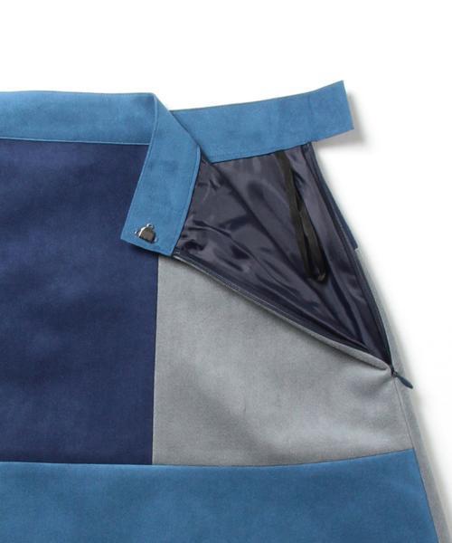 Ray BEAMS（レイビームス）の「◇Ray BEAMS / スエード パッチワーク ミニスカート（スカート・レディース・ダークブラウン/ネイビー・0/1）」の13枚目の写真