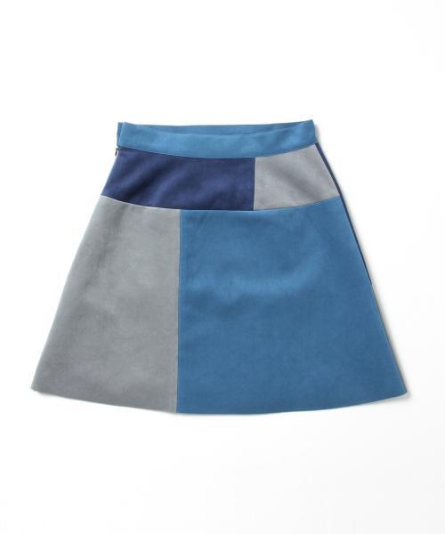 Ray BEAMS（レイビームス）の「◇Ray BEAMS / スエード パッチワーク ミニスカート（スカート・レディース・ダークブラウン/ネイビー・0/1）」の16枚目の写真