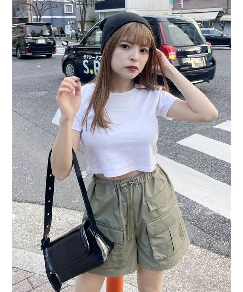 MURUA(ムルーア)の「ナイロンカーゴショートパンツ(カーゴパンツ・レディース・ブラック/カーキ・FREE)」の3枚目の写真