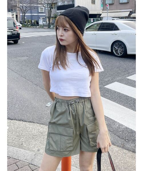 MURUA(ムルーア)の「ナイロンカーゴショートパンツ(カーゴパンツ・レディース・ブラック/カーキ・FREE)」の4枚目の写真