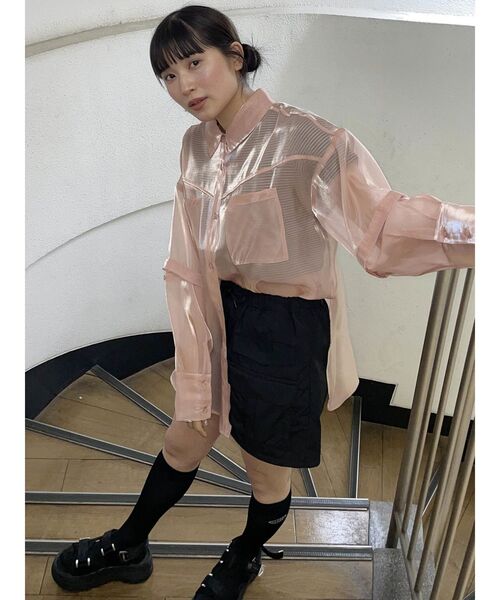 MURUA(ムルーア)の「ナイロンカーゴショートパンツ(カーゴパンツ・レディース・ブラック/カーキ・FREE)」の6枚目の写真