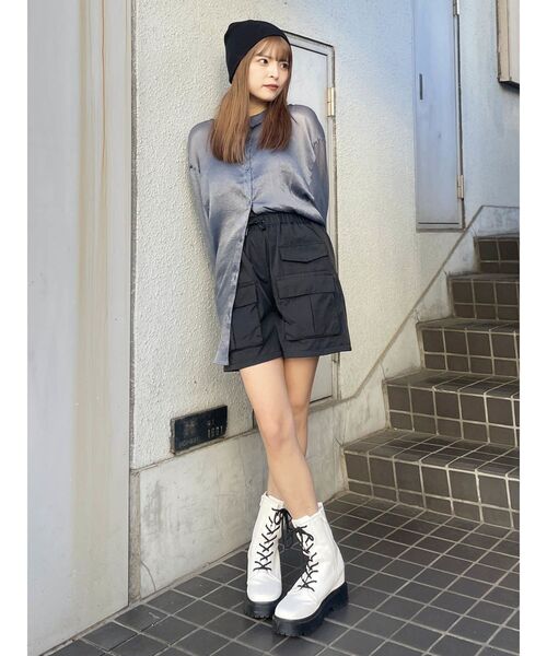 MURUA(ムルーア)の「ナイロンカーゴショートパンツ(カーゴパンツ・レディース・ブラック/カーキ・FREE)」の13枚目の写真