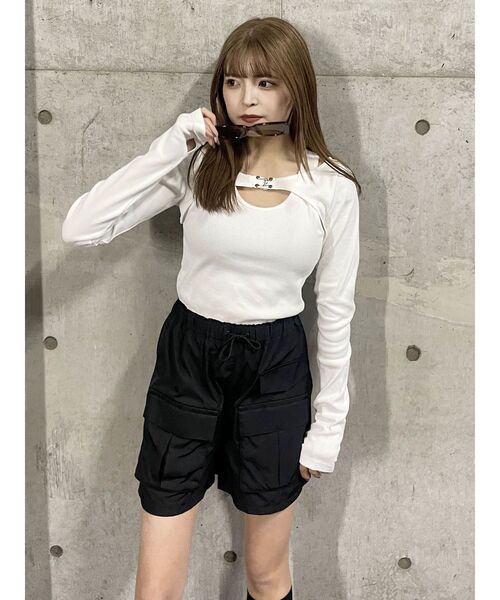 MURUA(ムルーア)の「ナイロンカーゴショートパンツ(カーゴパンツ・レディース・ブラック/カーキ・FREE)」の15枚目の写真