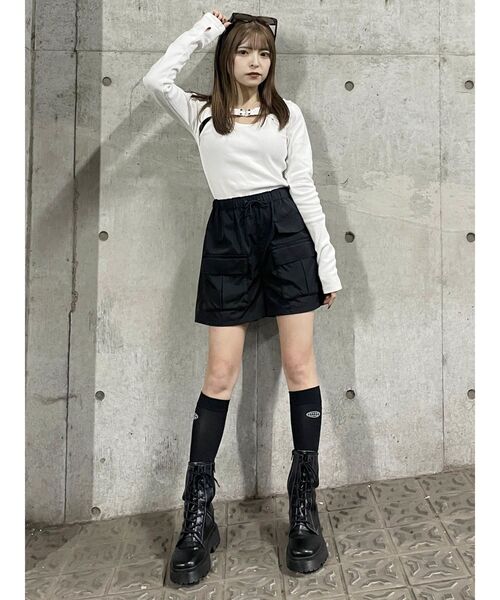 MURUA(ムルーア)の「ナイロンカーゴショートパンツ(カーゴパンツ・レディース・ブラック/カーキ・FREE)」の16枚目の写真