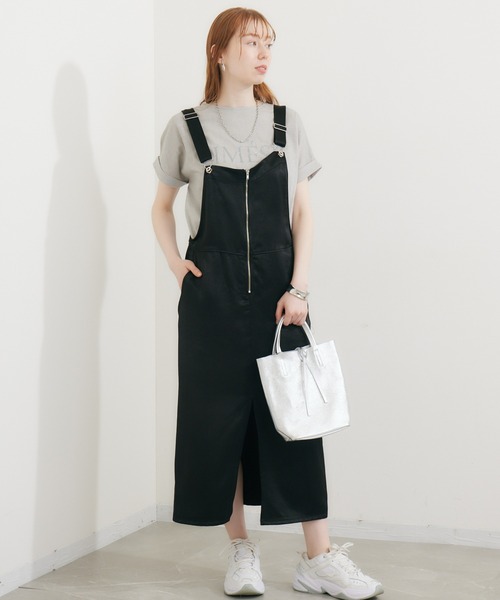 DOLLUPOOPS(ドールアップウップス)の「doll up oops アシメフロントZIPオールインワン(ジャンパースカート・レディース・キャメル/ブラック・FREE)」の2枚目の写真