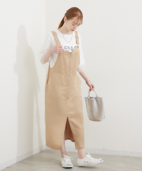 DOLLUPOOPS(ドールアップウップス)の「doll up oops アシメフロントZIPオールインワン(ジャンパースカート・レディース・キャメル/ブラック・FREE)」の13枚目の写真