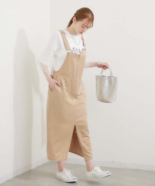 DOLLUPOOPS(ドールアップウップス)の「doll up oops アシメフロントZIPオールインワン(ジャンパースカート・レディース・キャメル/ブラック・FREE)」の14枚目の写真