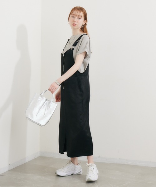 DOLLUPOOPS(ドールアップウップス)の「doll up oops アシメフロントZIPオールインワン(ジャンパースカート・レディース・キャメル/ブラック・FREE)」の18枚目の写真