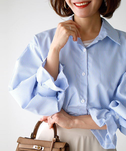 甘くなりすぎない。大人のクシュ袖シャツ着回しコーデ（シャツ/ブラウス）｜Ehre style（エーレスタイル）