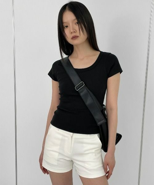 BLACKUP（ブラックアップ）の「[MADE] ポプニUネック半袖Tシャツ（Tシャツ/カットソー・レディース・ホワイト/ブラック/スカイブルー/グレー・FREE）」の20枚目の写真