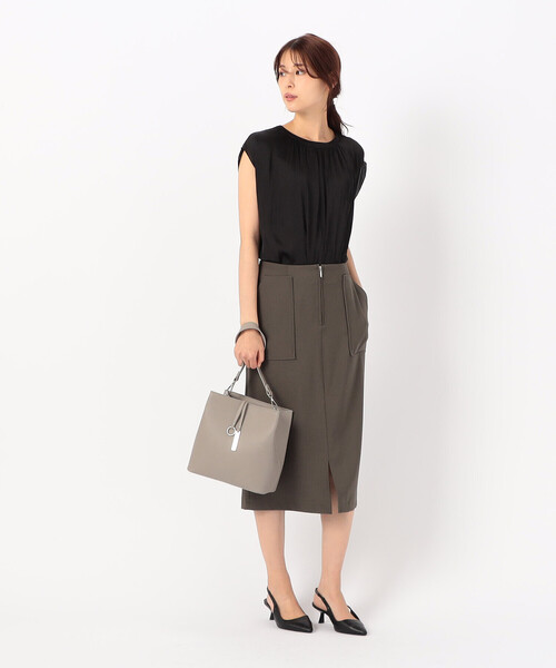 COMME CA MODELS（コムサモデルズ）の「ポリエステルドライツイル タイトスカート（スカート・レディース・カーキ/ブラック・X-SMALL/X-LARGE/LARGE/MEDIUM/SMALL）」の8枚目の写真