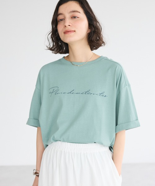 CRAFT STANDARD BOUTIQUE（クラフトスタンダードブティック）の「Pluie de Tee（Tシャツ/カットソー・レディース・ホワイト/ブラック/ピンク/グリーン・FREE）」の3枚目の写真