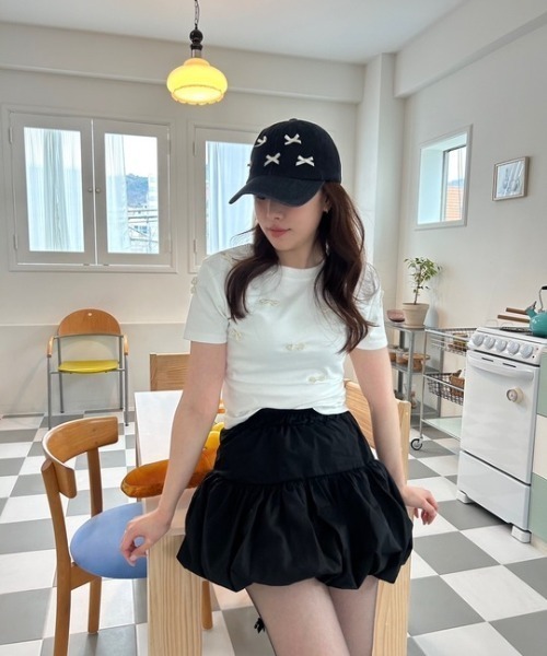 ipugo(イプゴ)の「ipugo/イプゴ バルーンスカート(スカート・レディース・ブラック/アイボリー・FREE)」の9枚目の写真