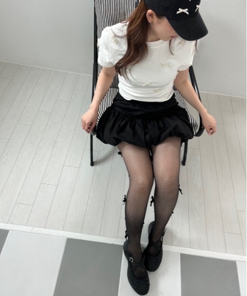ipugo(イプゴ)の「ipugo/イプゴ バルーンスカート(スカート・レディース・ブラック/アイボリー・FREE)」の10枚目の写真