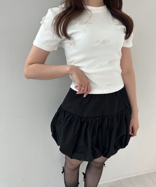 ipugo(イプゴ)の「ipugo/イプゴ バルーンスカート(スカート・レディース・ブラック/アイボリー・FREE)」の7枚目の写真