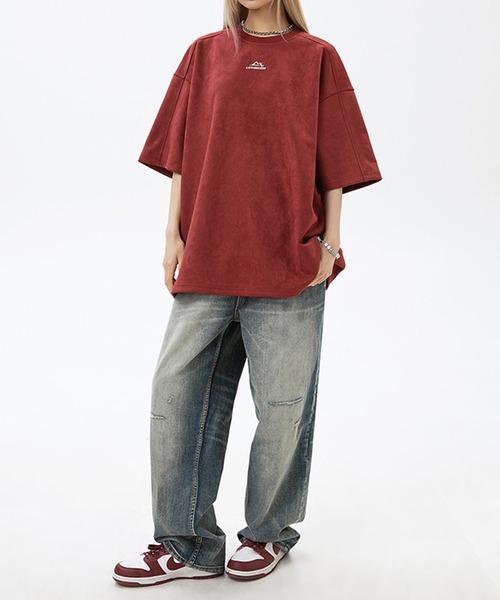 aimoha（アイモハ）の「aimoha outdoorユニセックス　スエード　刺繍Tシャツ (SS)（Tシャツ/カットソー・レディース・オフホワイト/ブラック/グリーン/レッド・LARGE/X-LARGE/MEDIUM）」の11枚目の写真