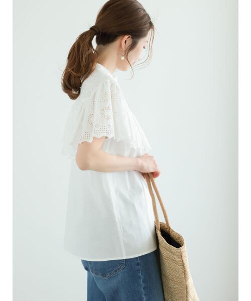 GUCCI ポピー エンブロイダリー 刺繍 ストライプ フリル ブラウス グッチ GUCCI GG カットレース 刺繍 フリル エンブロイダリー