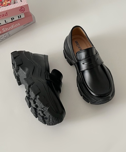 Shoes in Closet（シューズインクローゼット）の「厚底 スニーカーソール コインローファー 2440（ローファー・レディース・ブラック系/ブラック・M/S/LL/L）」の21枚目の写真