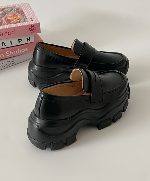 Shoes in Closet（シューズインクローゼット）の「厚底 スニーカーソール コインローファー 2440（ローファー・レディース・ブラック系/ブラック・M/S/LL/L）」の12枚目の写真