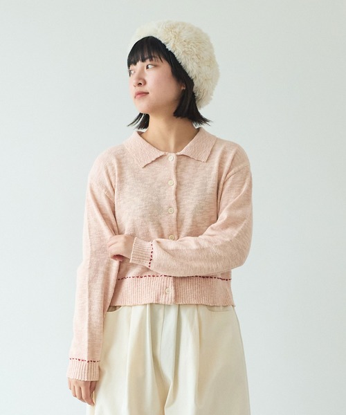 SLUB COTTON polo カーディガン（ニット/セーター）｜bulle de  