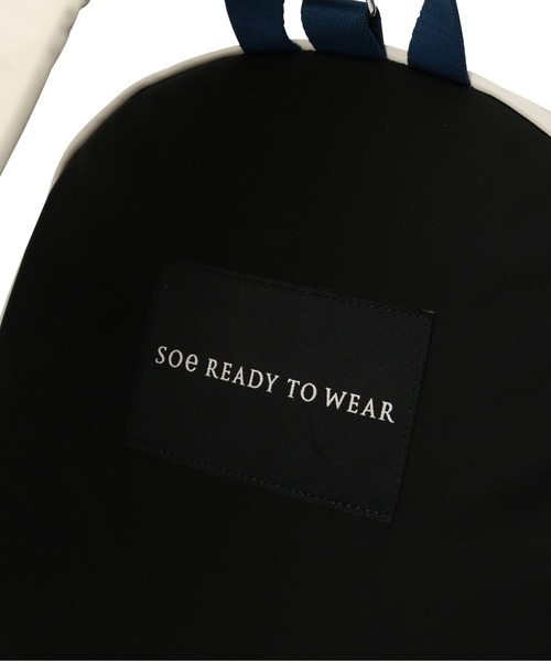 soe（ソーイ）の「soe/ソーイ/Bicolor One Shoulder B.P SSL/バイカラーワンショルダーバッグ L（バックパック/リュック・メンズ・ベージュ/ネイビー/その他・5）」の14枚目の写真