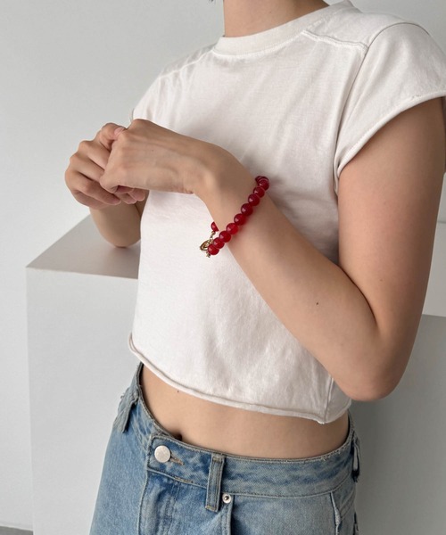 CANAL JEAN（キャナルジーン）の「diggity　ビーズブレスレット（ブレスレット・レディース・ネイビー/レッド/ブラック/クリア・ONE SIZE）」の8枚目の写真