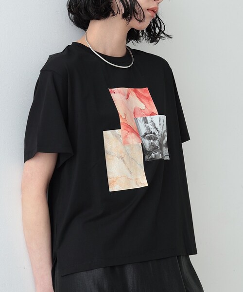 GALLEST（ギャレスト）の「◆アートプリントTシャツ（Tシャツ/カットソー・レディース・ホワイト/ブラック・38）」の7枚目の写真