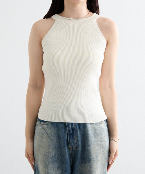 mystic（ミスティック）の「【3色展開】アメスリニットタンク（タンクトップ・レディース・ブラウン/ブラック/アイボリー・FREE）」の9枚目の写真