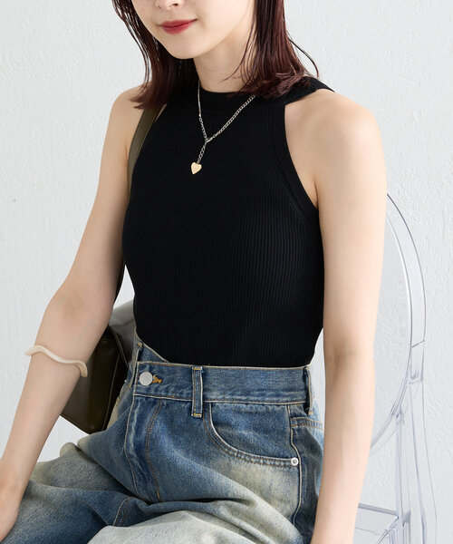 mystic（ミスティック）の「【3色展開】アメスリニットタンク（タンクトップ・レディース・ブラウン/ブラック/アイボリー・FREE）」の14枚目の写真