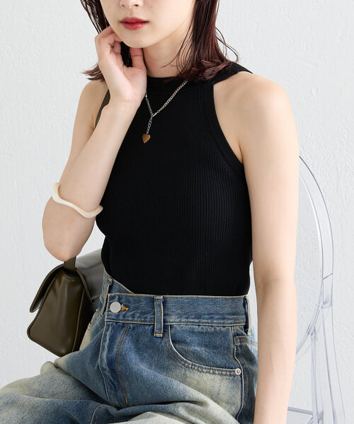 mystic（ミスティック）の「【3色展開】アメスリニットタンク（タンクトップ・レディース・ブラウン/ブラック/アイボリー・FREE）」の15枚目の写真