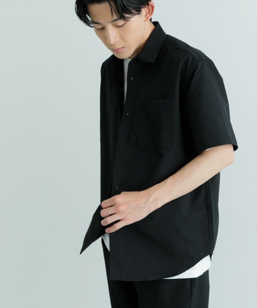 ITEMS URBANRESEARCH（アイテムズ アーバンリサーチ）の「二重織 半袖シャツ+パンツ 2セット（セットアップ・メンズ・ブラック/カーキ・MEDIUM/LARGE）」の13枚目の写真