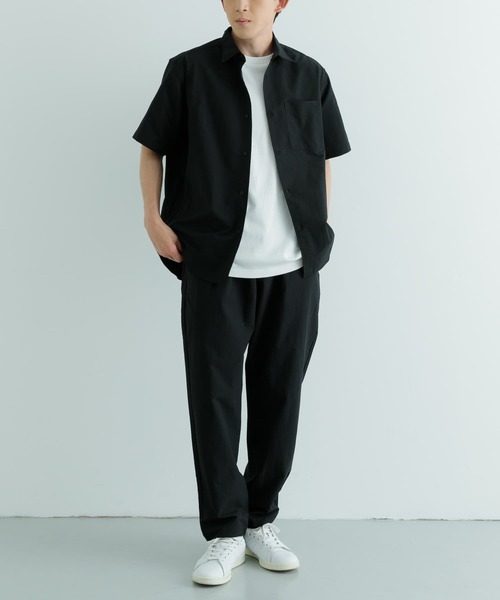パンツセットアップ　アーバンリサーチドアーズ　半袖　ブラック ITEMS URBANRESEARCH（アイテムズ アーバンリサーチ）の「二重織 半袖