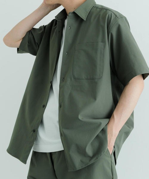 ITEMS URBANRESEARCH（アイテムズ アーバンリサーチ）の「二重織 半袖シャツ+パンツ 2セット（セットアップ・メンズ・ブラック/カーキ・MEDIUM/LARGE）」の21枚目の写真