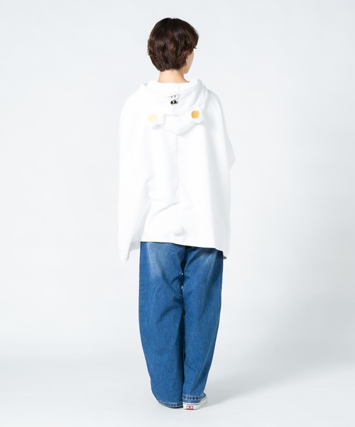 JEANS MATE（ジーンズメイト）の「【Hi Hey Hoooo/ハイヘイホー】なりきりアニマルポンチョ（ポンチョ・レディース・クリアブルー/チャコールグレー/オフホワイト・FREE）」の14枚目の写真