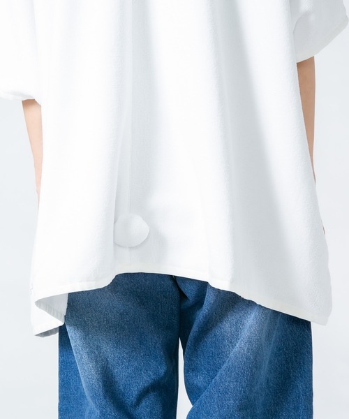 JEANS MATE（ジーンズメイト）の「【Hi Hey Hoooo/ハイヘイホー】なりきりアニマルポンチョ（ポンチョ・レディース・クリアブルー/チャコールグレー/オフホワイト・FREE）」の17枚目の写真