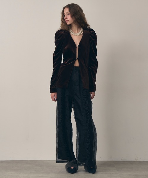 クラシカルベロアパフスリーブジャケット クラシカルベロアパフスリーブジャケット（ノーカラージャケット