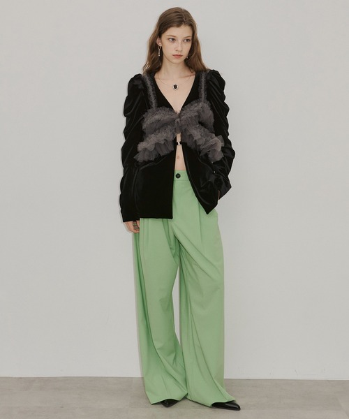 クラシカルベロアパフスリーブジャケット クラシカルベロアパフスリーブジャケット（ノーカラージャケット