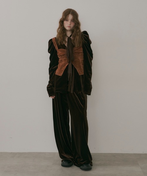 クラシカルベロアパフスリーブジャケット クラシカルベロアパフスリーブジャケット（ノーカラージャケット