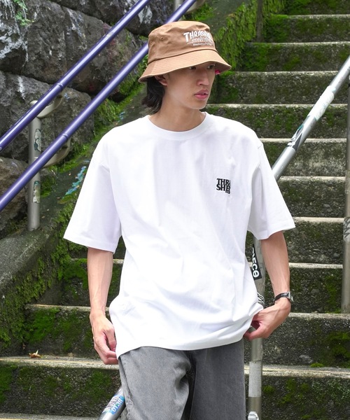 THRASHER(スラッシャー)の「ANTI LOGO emb S/S T-SHIRTS/スラッシャーボックスシルエットワンポイント刺繍ブランドロゴ半袖Tシャツ(Tシャツ/カットソー・メンズ・グレー/ネイビー/ブラック×グレー/ホワイト×ブラック・LARGE/MEDIUM/XX-LARGE/X-LARGE)」の6枚目の写真