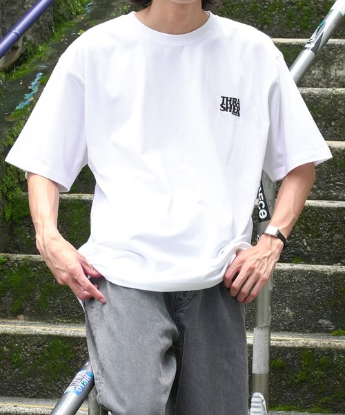 THRASHER(スラッシャー)の「ANTI LOGO emb S/S T-SHIRTS/スラッシャーボックスシルエットワンポイント刺繍ブランドロゴ半袖Tシャツ(Tシャツ/カットソー・メンズ・グレー/ネイビー/ブラック×グレー/ホワイト×ブラック・LARGE/MEDIUM/XX-LARGE/X-LARGE)」の19枚目の写真