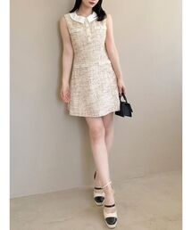 dazzlin | ラメツイードフレアミニワンピース(ワンピース)