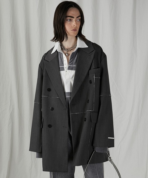 PRANK PROJECT（プランクプロジェクト）の「カットオフパーツジャケット / Cut Off Parts Jacket（テーラードジャケット・レディース・グレー/ブラック・FREE）」の2枚目の写真