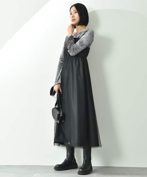 INTERPLANET（インタープラネット）の「ナイロンチュール重ねジャンスカ（ジャンパースカート・レディース・ブラック・FREE）」の6枚目の写真