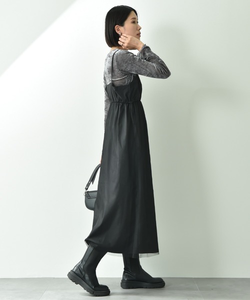 INTERPLANET（インタープラネット）の「ナイロンチュール重ねジャンスカ（ジャンパースカート・レディース・ブラック・FREE）」の4枚目の写真