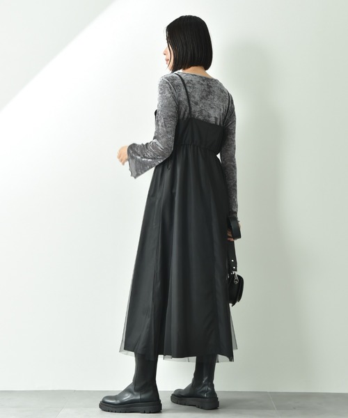 INTERPLANET（インタープラネット）の「ナイロンチュール重ねジャンスカ（ジャンパースカート・レディース・ブラック・FREE）」の5枚目の写真